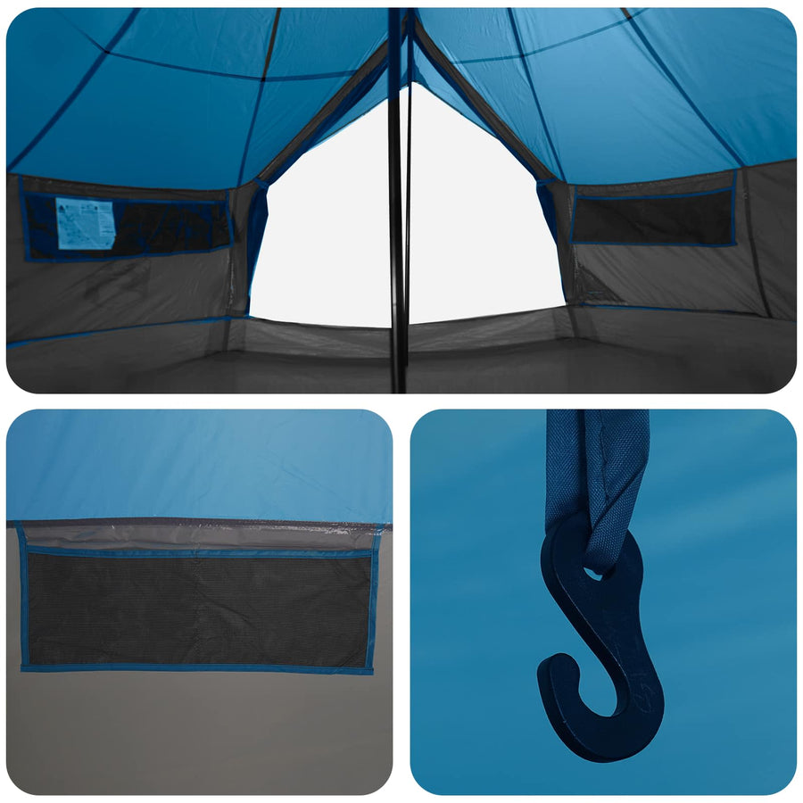Tipi Tent met dak Blauw 800 x 800 x 430 cm Polyester en staal