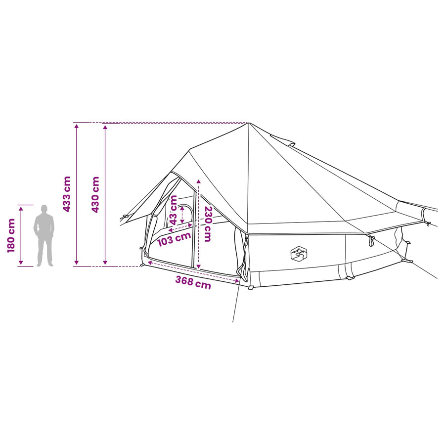 Tipi Tent met dak Blauw 800 x 800 x 430 cm Polyester en staal