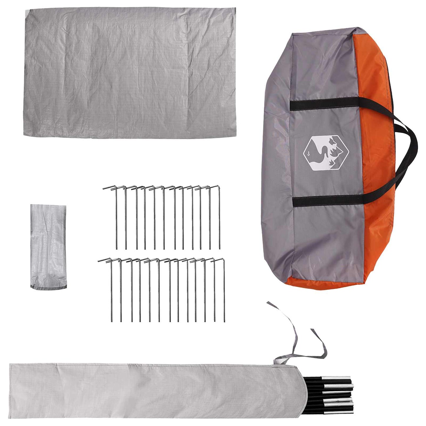 Tipi Tent Grijs en Oranje 800 x 800 x 430 cm Polyester en staal
