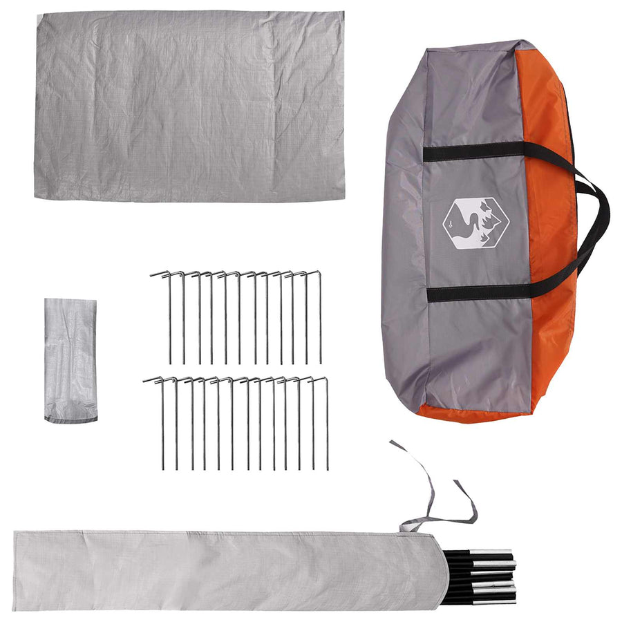 Tipi Tent Grijs en Oranje 800 x 800 x 430 cm Polyester en staal