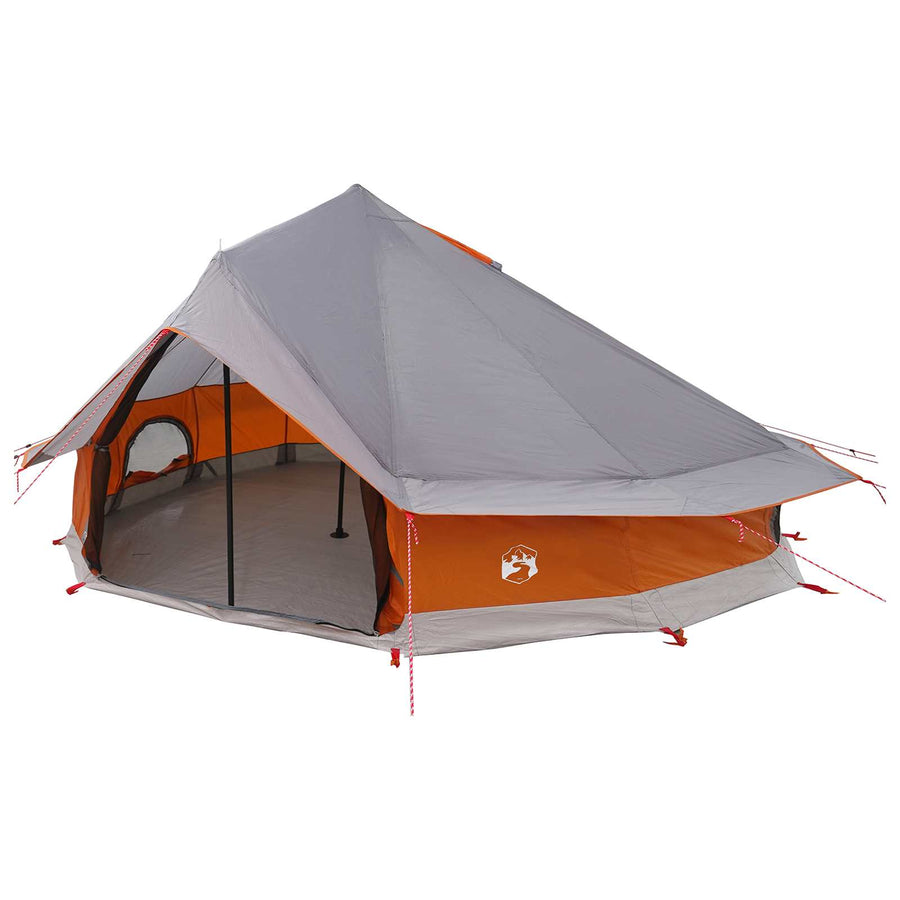 Tipi Tent Grijs en Oranje 800 x 800 x 430 cm Polyester en staal