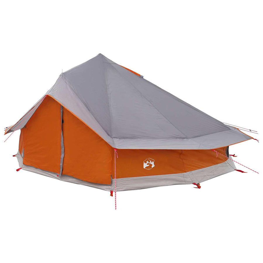 Tipi Tent Grijs en Oranje 800 x 800 x 430 cm Polyester en staal