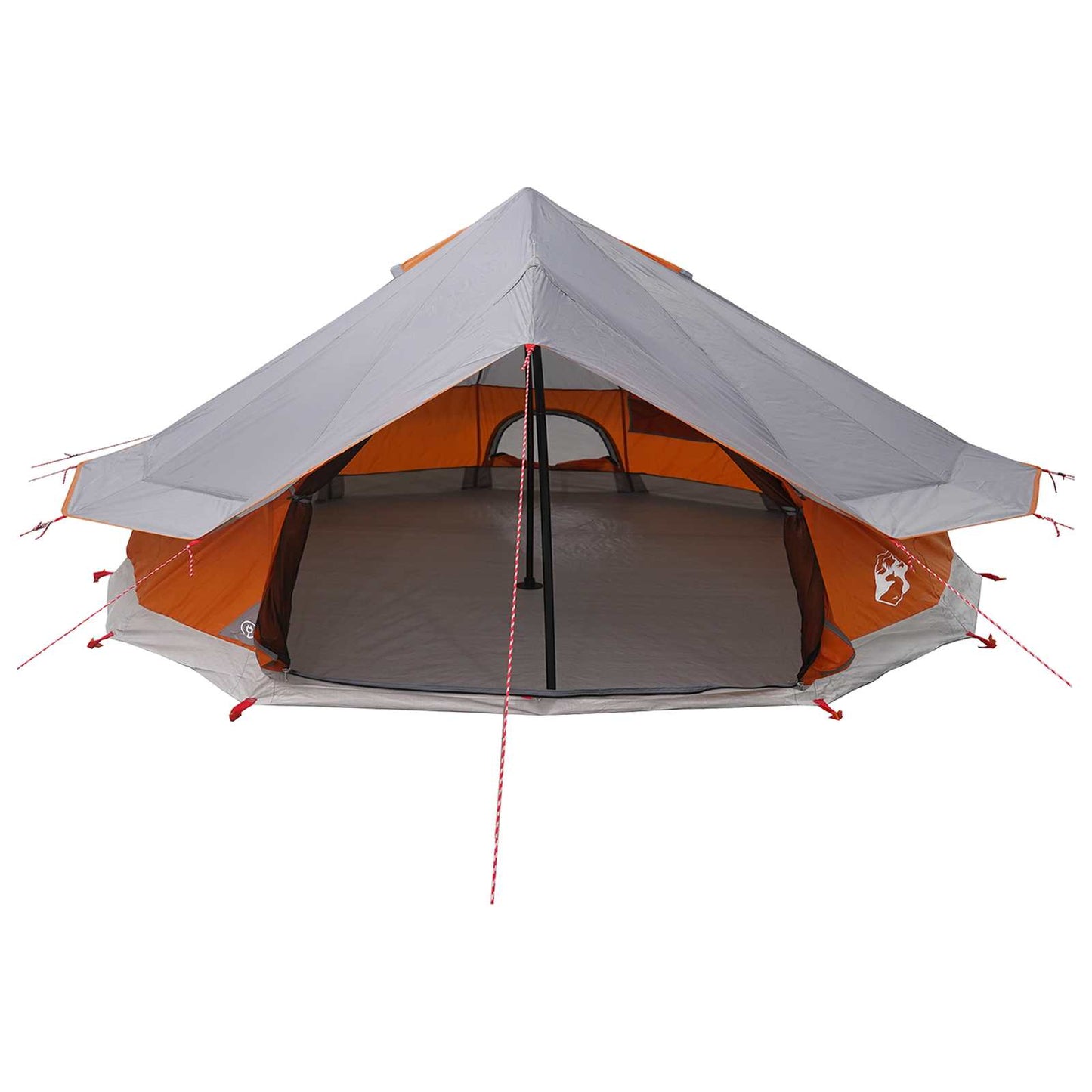 Tipi Tent Grijs en Oranje 800 x 800 x 430 cm Polyester en staal