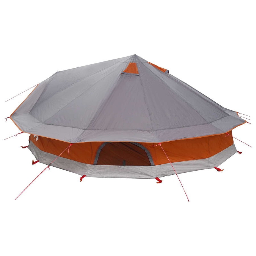 Tipi Tent Grijs en Oranje 800 x 800 x 430 cm Polyester en staal
