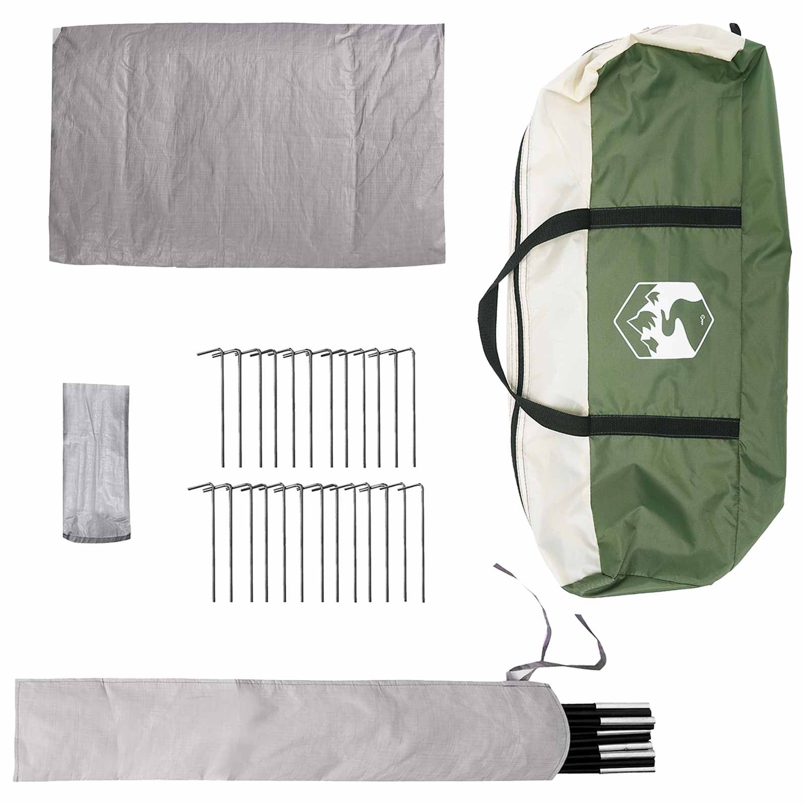Tipi Tent met dak Groen 250 x 250 cm Polyester en staal