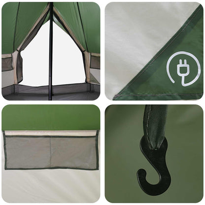 Tipi Tent met dak Groen 250 x 250 cm Polyester en staal