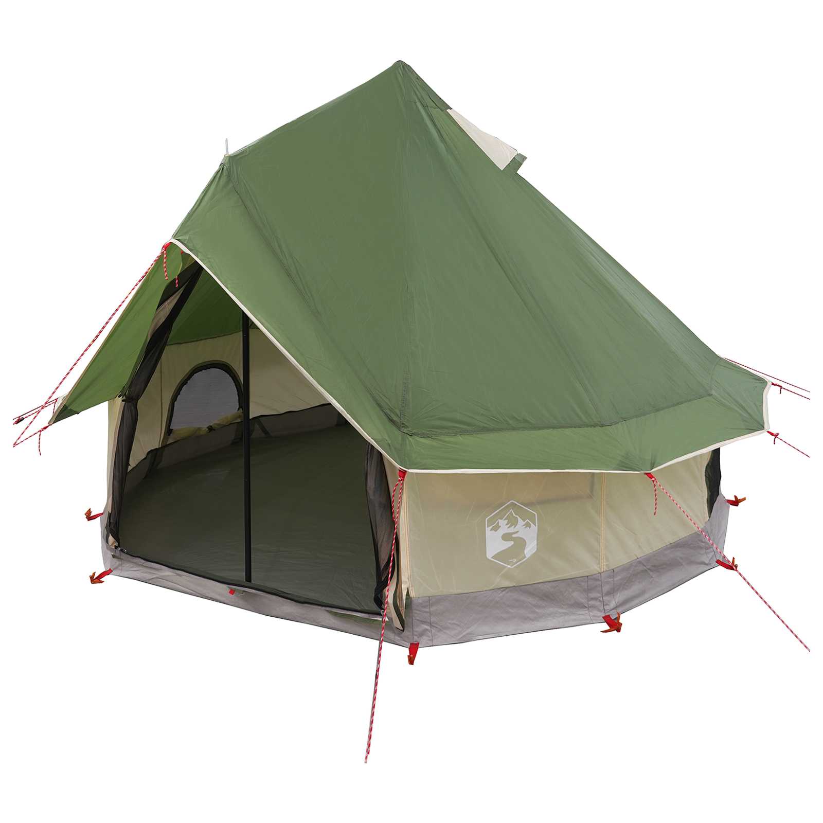 Tipi Tent met dak Groen 250 x 250 cm Polyester en staal