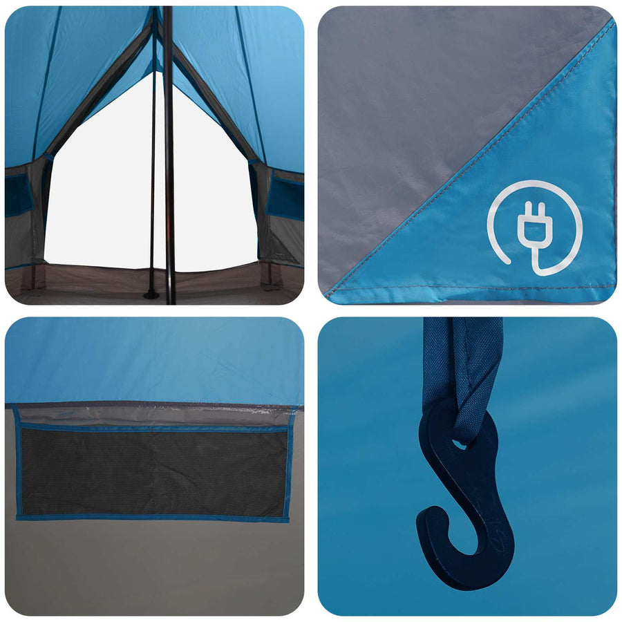Tipi Tent met dak Blauw 250 x 250 cm Polyester en staal
