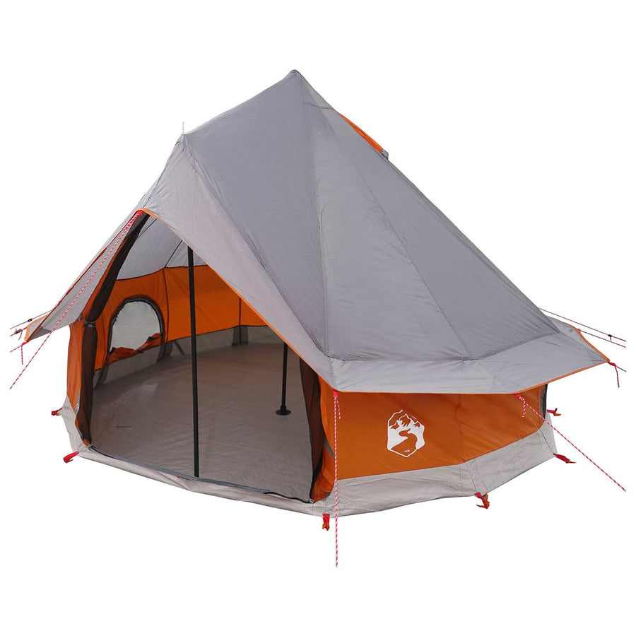 Tipi Tent Grijs en Oranje 250 x 250 cm Polyester en staal