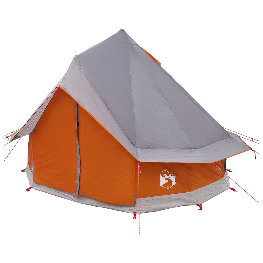 Tipi Tent Grijs en Oranje 250 x 250 cm Polyester en staal