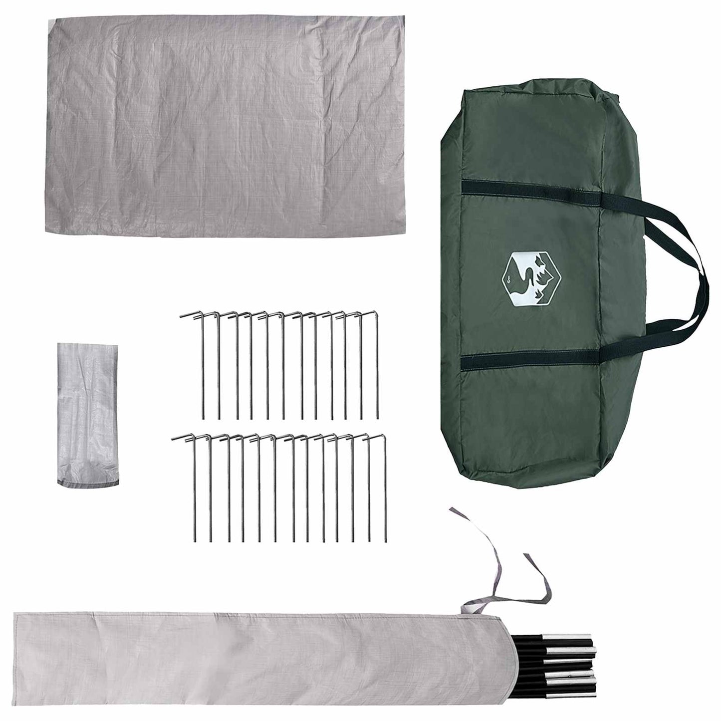 Tipi Tent met dak Legergroen 250 x 250 cm Polyester en staal