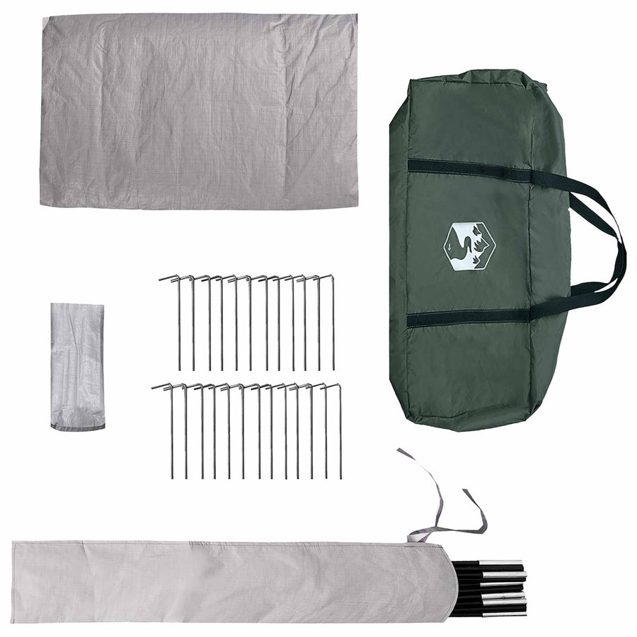 Tipi Tent met dak Legergroen 250 x 250 cm Polyester en staal