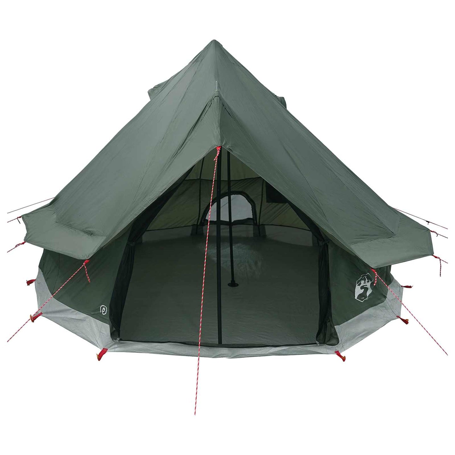 Tipi Tent met dak Legergroen 250 x 250 cm Polyester en staal