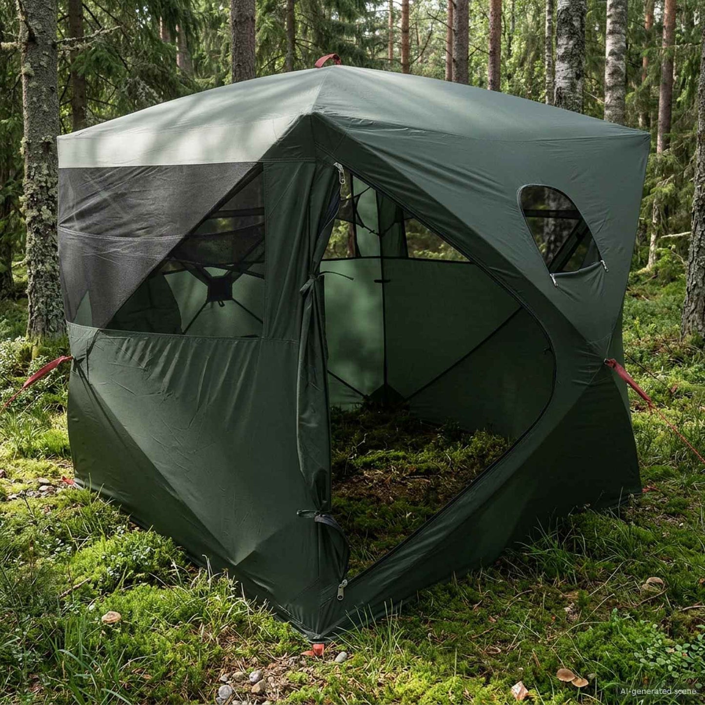 Jacht Tent Legergroen 143 x 143 x 165 cm Polyester en staal