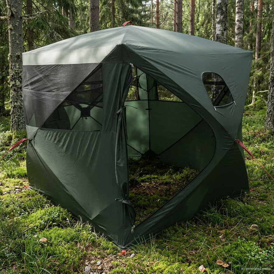 Jacht Tent Legergroen 143 x 143 x 165 cm Polyester en staal