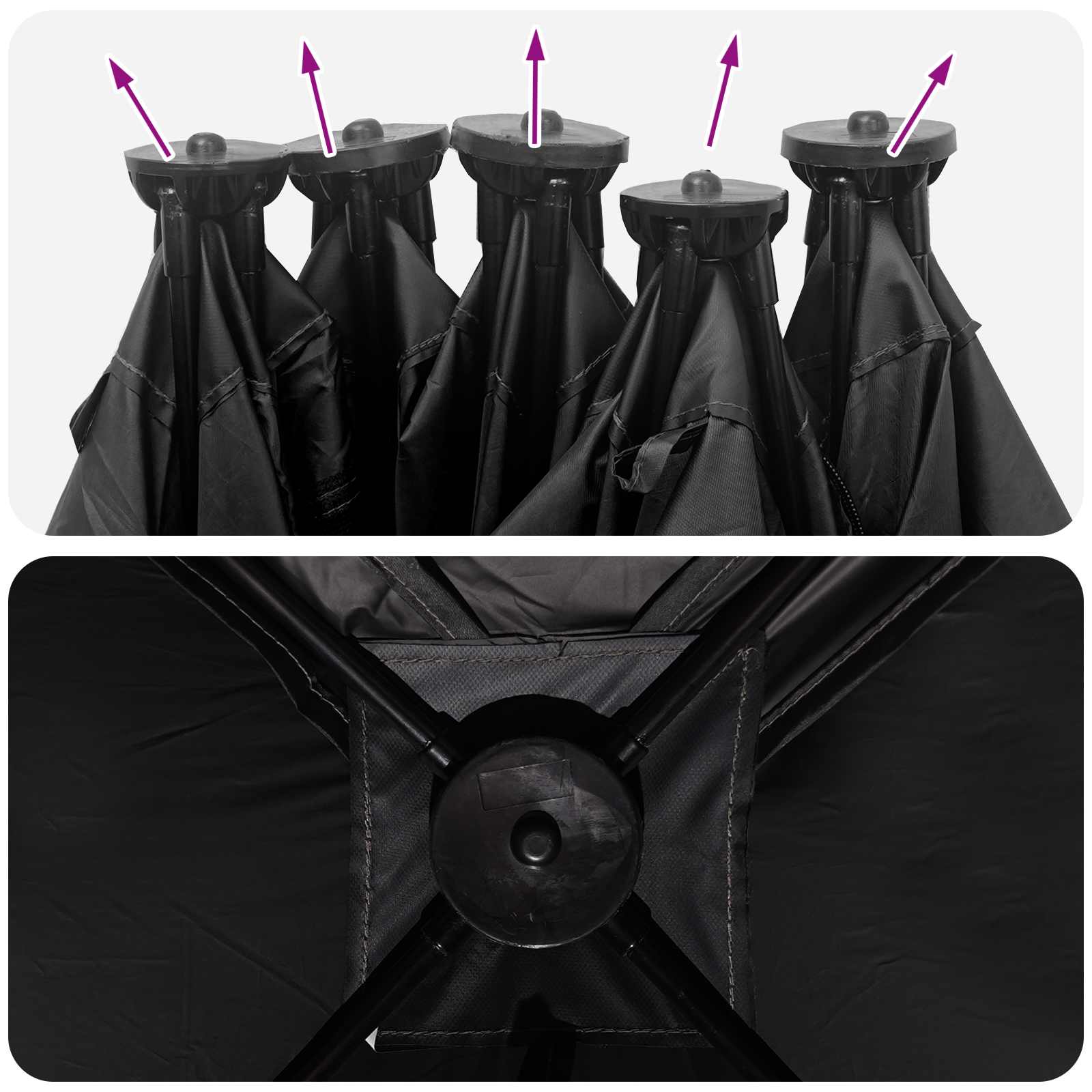 Jacht Tent Wit Blackout 143 x 143 x 165 cm Polyester en staal