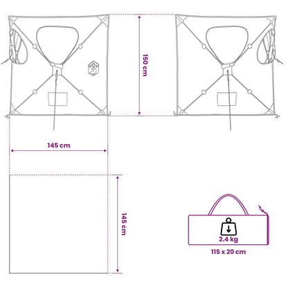 Jacht Tent Legergroen 145 x 145 x 150 cm Polyester en staal