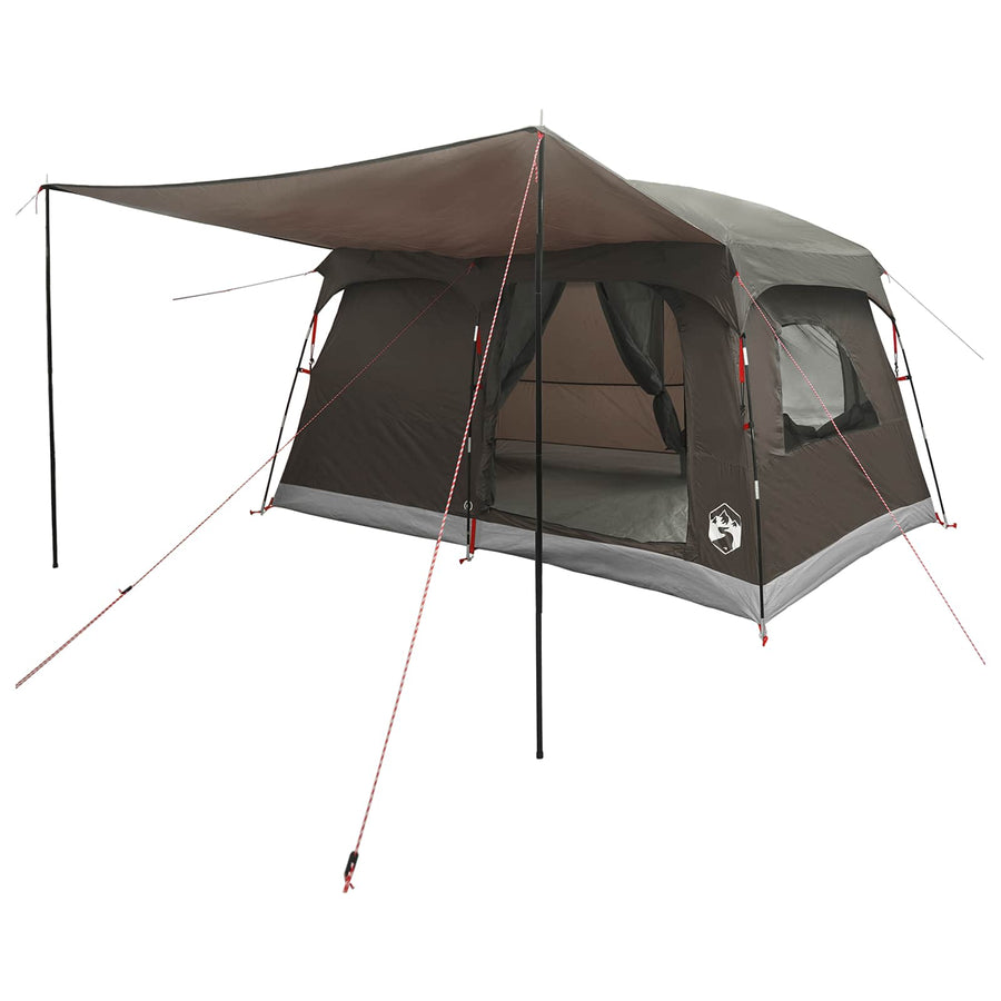 Gezinstent met dak Bruin Grijs 320 x 210 x 180 cm Polyester