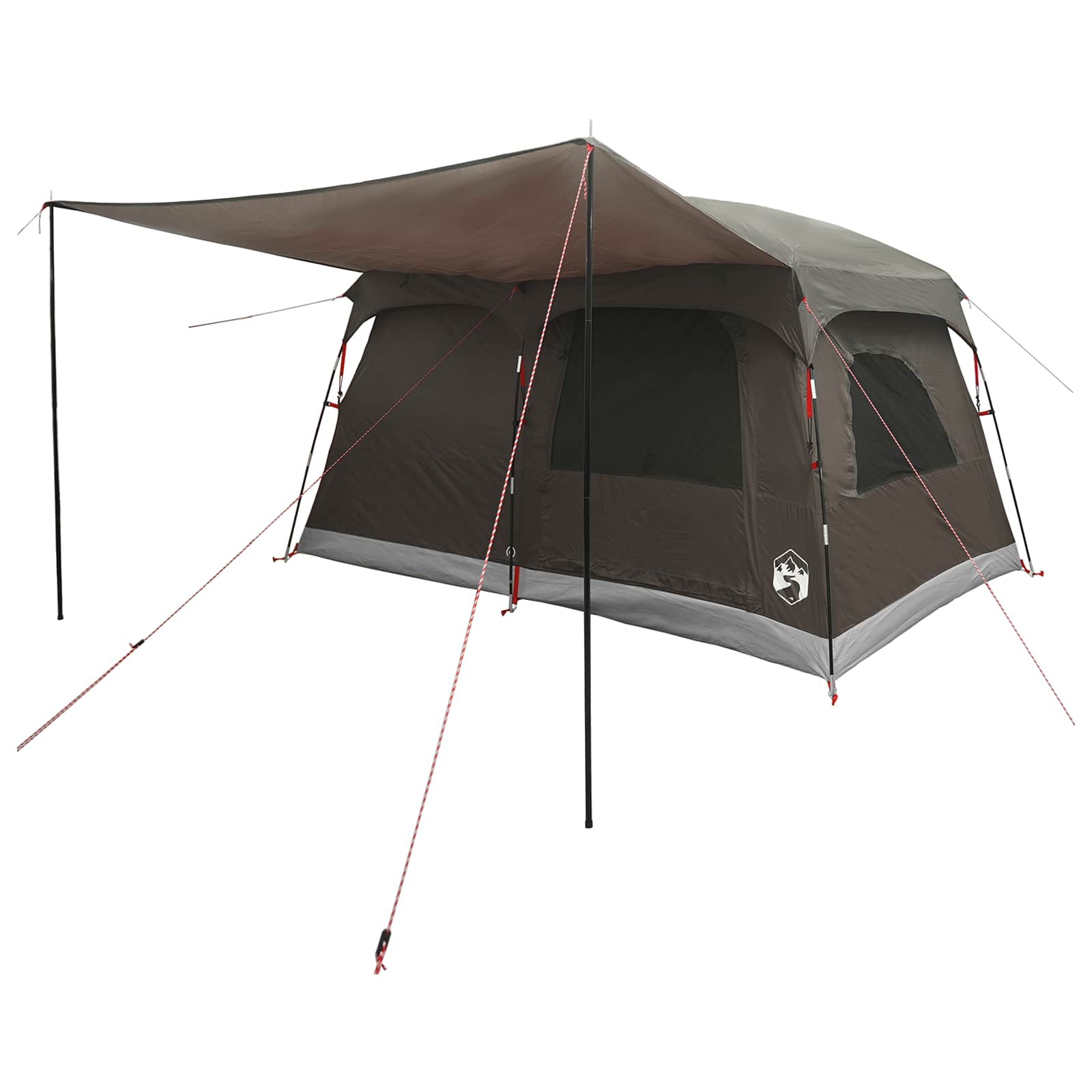 Gezinstent met dak Bruin Grijs 320 x 210 x 180 cm Polyester