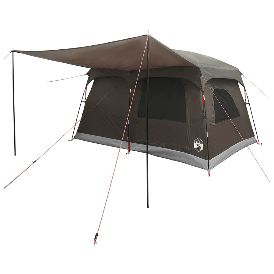 Gezinstent met dak Bruin Grijs 320 x 210 x 180 cm Polyester