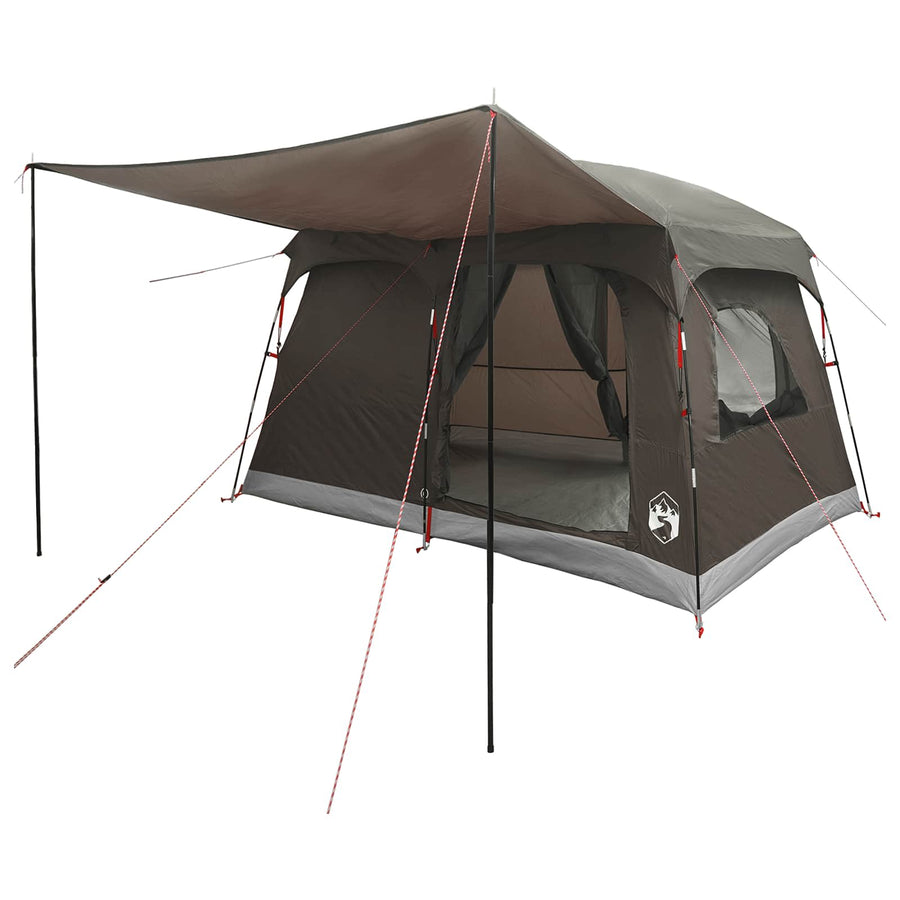 Gezinstent met dak Bruin Grijs 380 x 260 x 190 cm Polyester