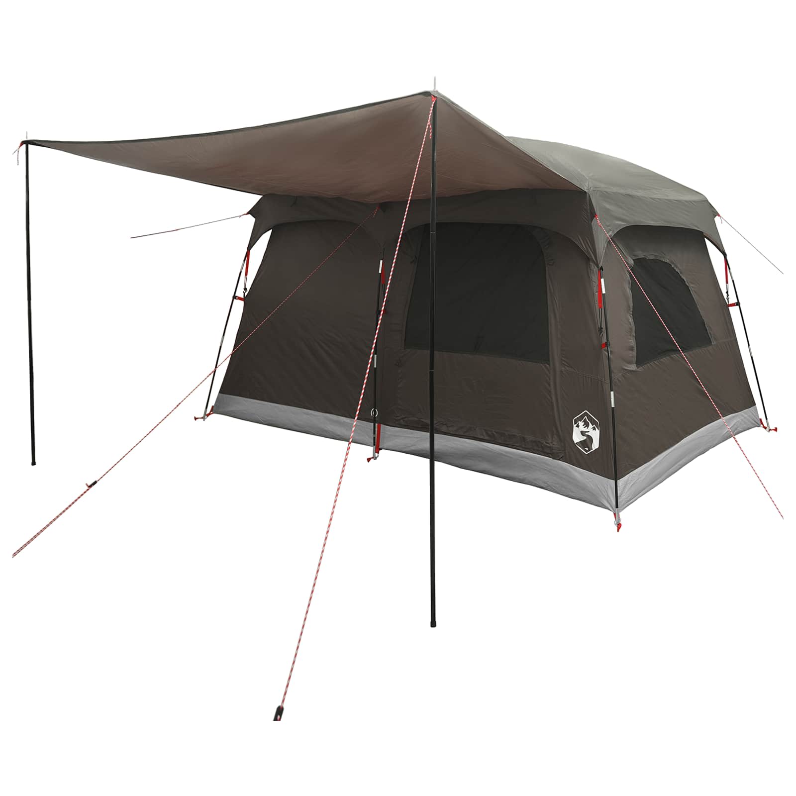 Gezinstent met dak Bruin Grijs 380 x 260 x 190 cm Polyester