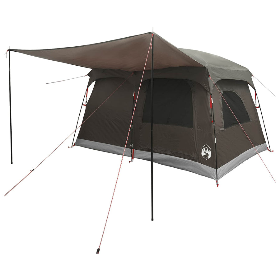 Gezinstent met dak Bruin Grijs 380 x 260 x 190 cm Polyester