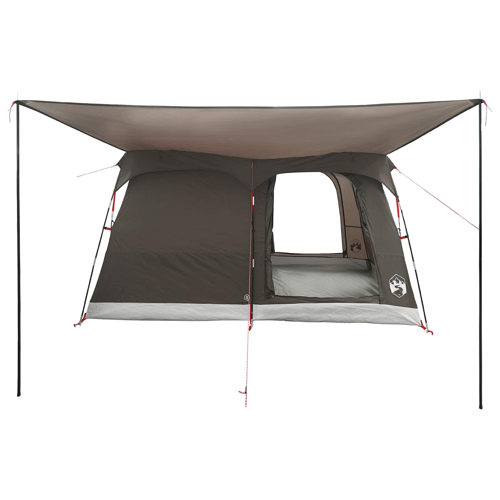 Gezinstent met dak Bruin Grijs 380 x 260 x 190 cm Polyester