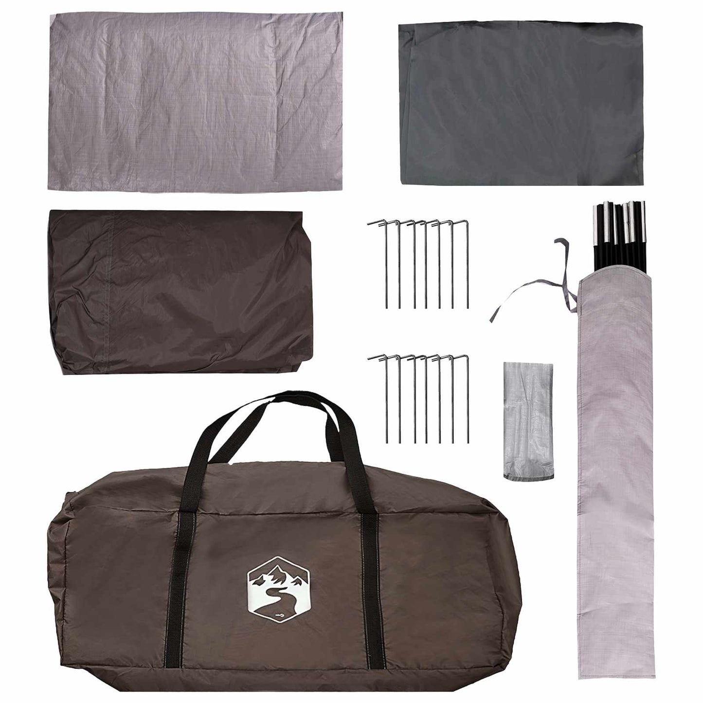 Gezinstent Bruin Grijs 420 x 305 x 200 cm Polyester en staal