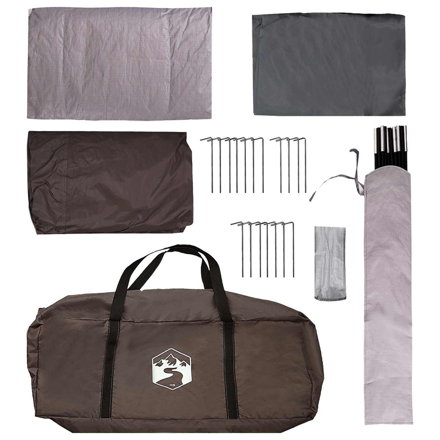 Gezinstent Bruin Grijs 500 x 400 x 230 cm Polyester en staal