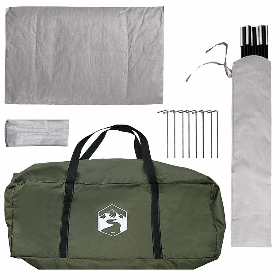 Camping Tent met Regenhoes Waterdicht Koepel Olijfgroen