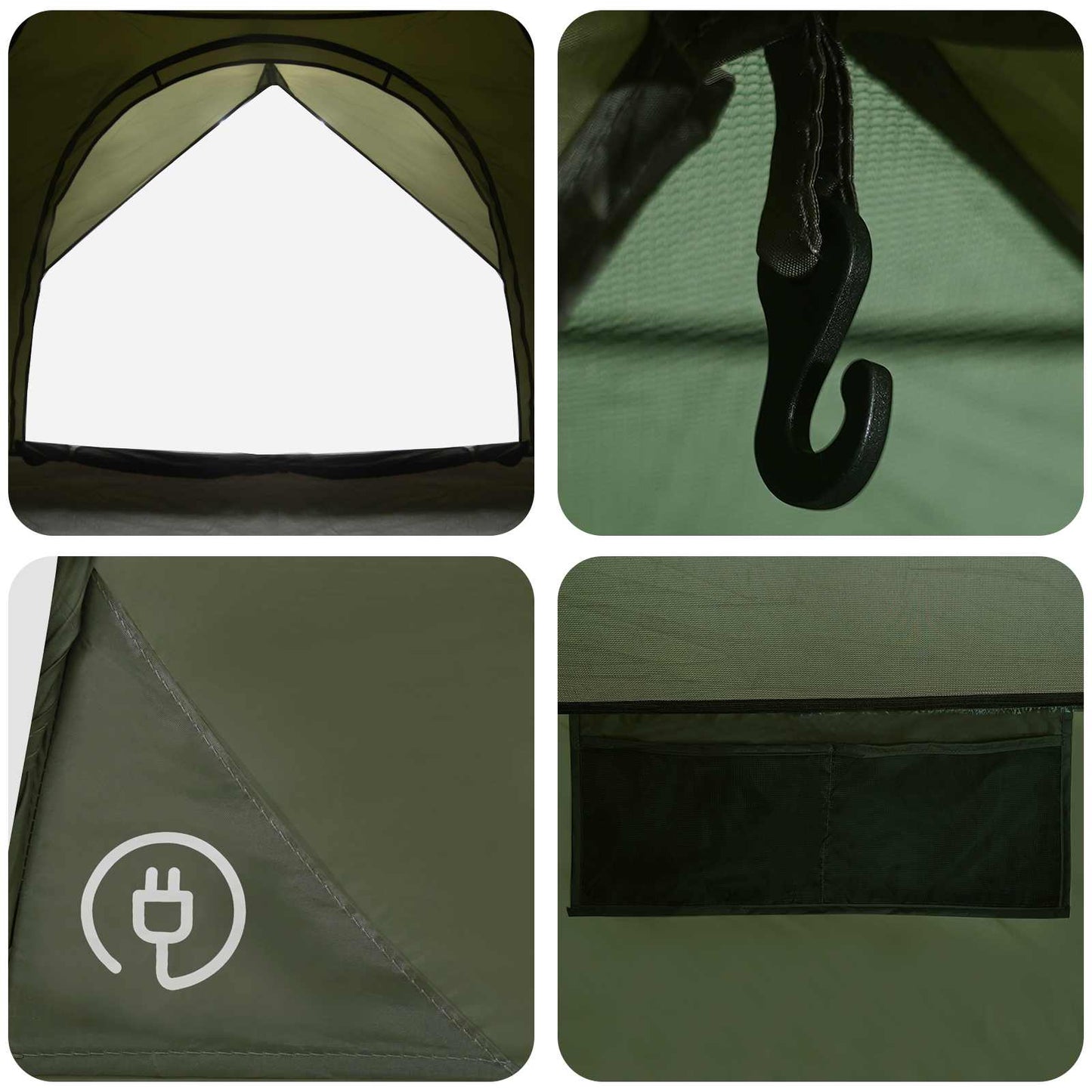 Camping Tent met Regenhoes Waterdicht Koepel Olijfgroen