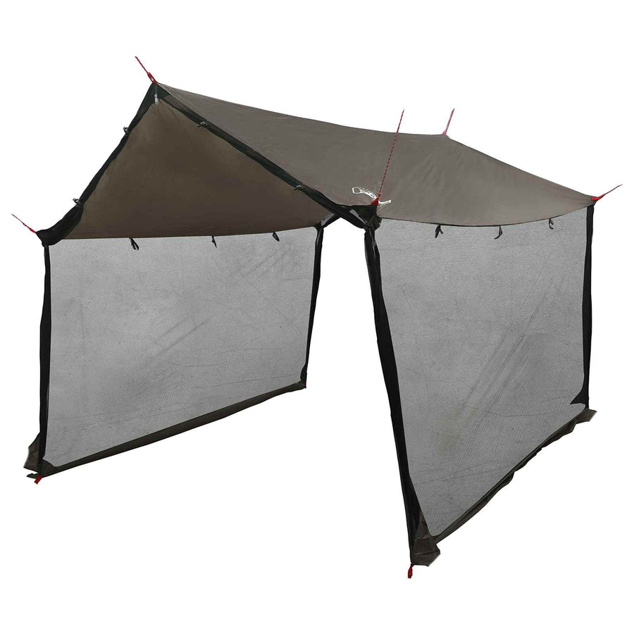 Campingzeil met gaaswanden Bruin Grijs 340 x 260 x 220 cm