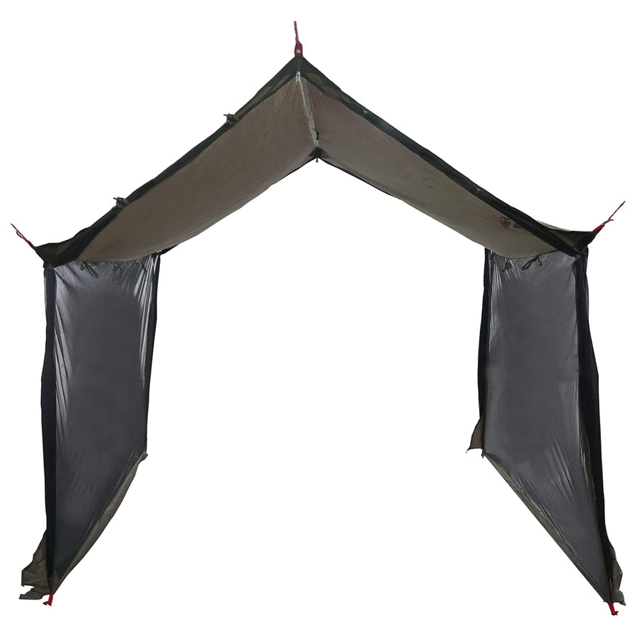 Campingzeil met gaaswanden Bruin Grijs 340 x 260 x 220 cm
