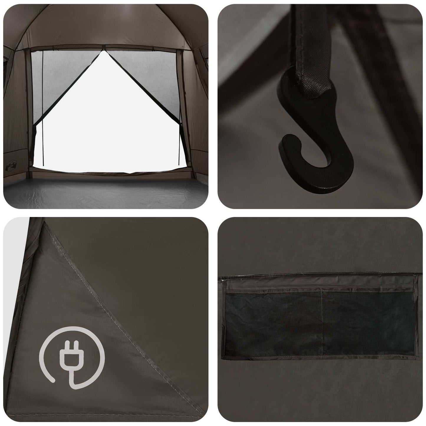 Huisje Tent Met Dak 8-Persoons Polyester En Staal 8 personen