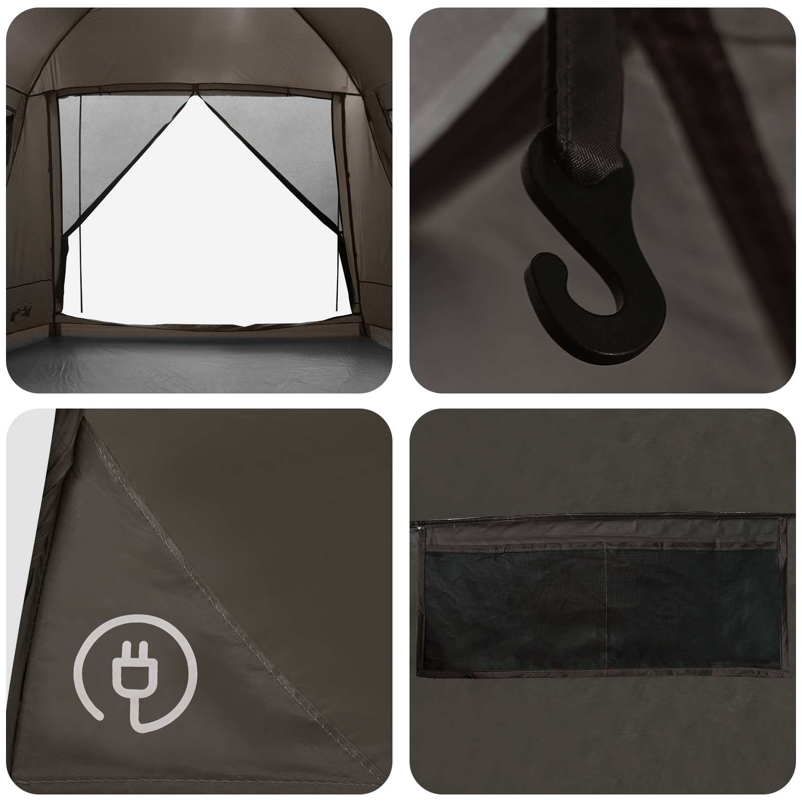 Huisje Tent Met Dak 8-Persoons Polyester En Staal 8 personen