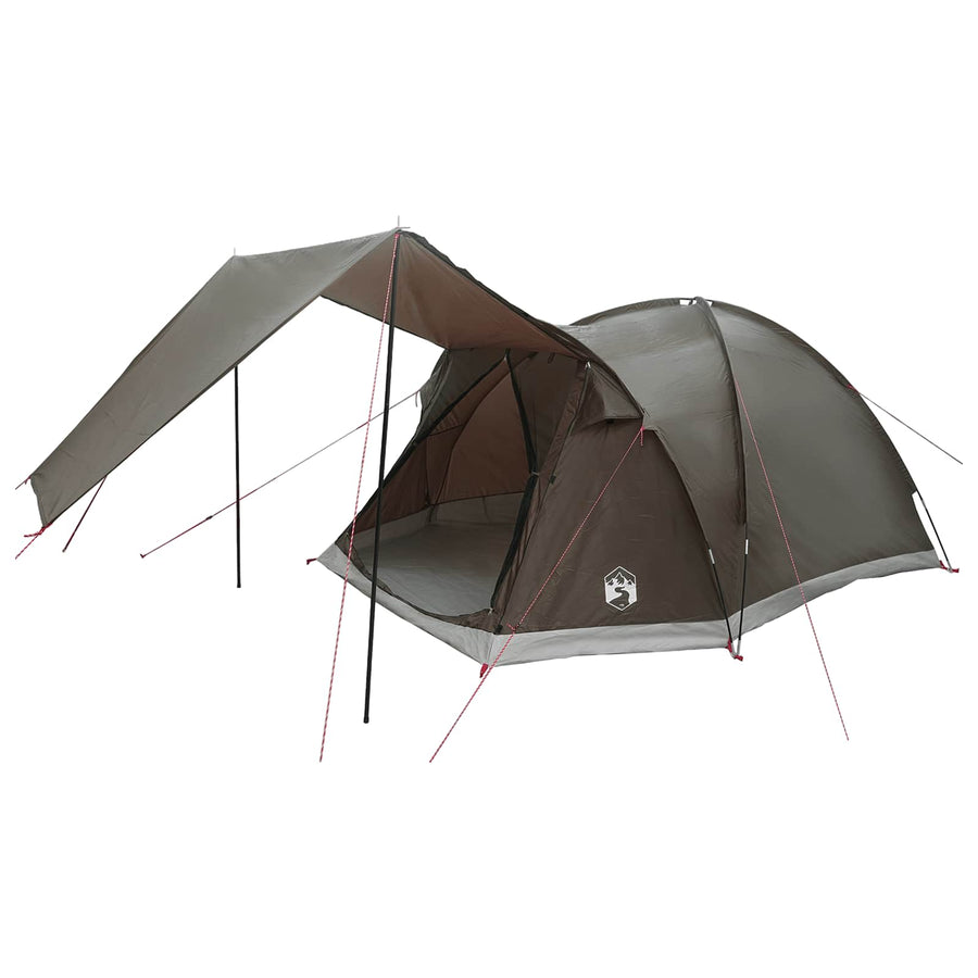 Huisje Tent met dak Bruin grijs 4-persoons Polyester en staal