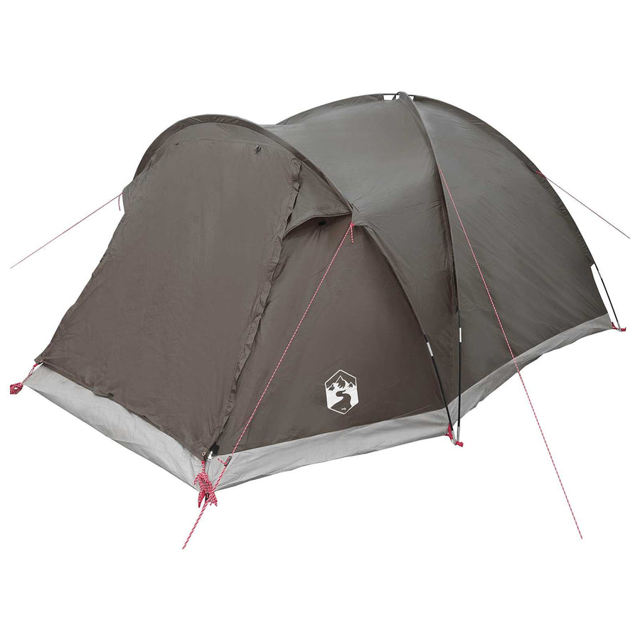 Huisje Tent met dak Bruin grijs 4-persoons Polyester en staal