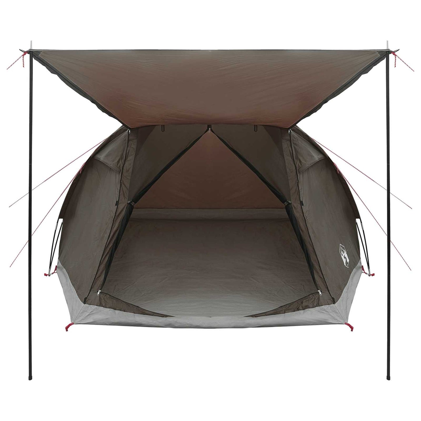 Huisje Tent met dak Bruin grijs 4-persoons Polyester en staal