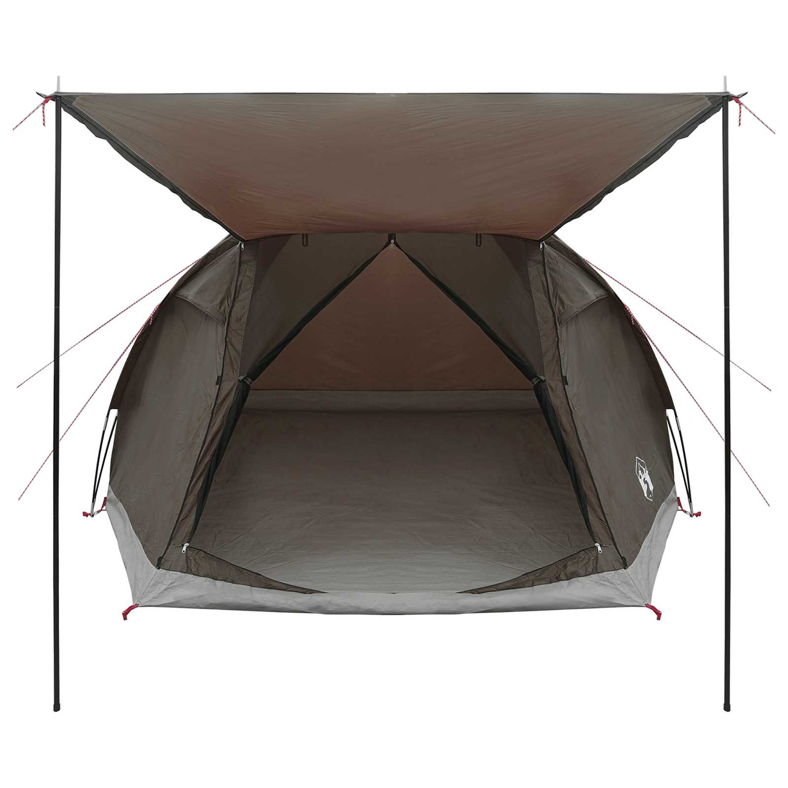 Huisje Tent met dak Bruin grijs 4-persoons Polyester en staal