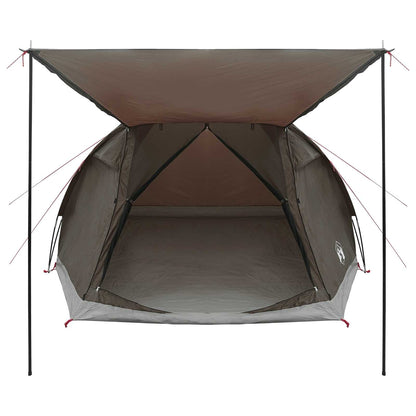 Huisje Tent met dak Bruin grijs 4-persoons Polyester en staal