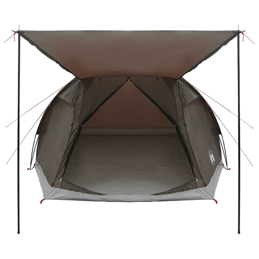 Huisje Tent met dak Bruin grijs 4-persoons Polyester en staal