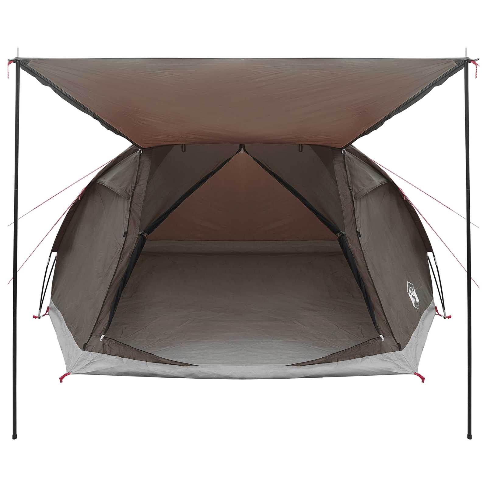 Huisje Tent met dak Bruin grijs 6-persoons Polyester en staal