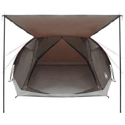 Huisje Tent met dak Bruin grijs 6-persoons Polyester en staal
