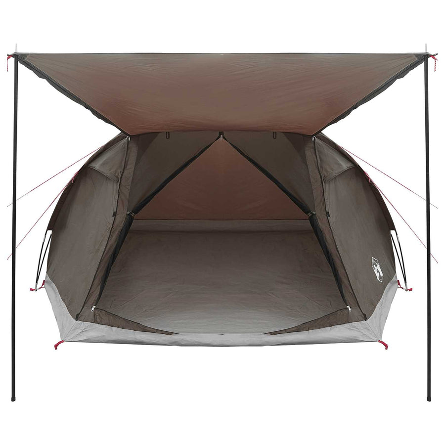 Huisje Tent met dak Bruin grijs 6-persoons Polyester en staal