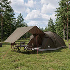 Tent 425x370x192 cm bruin grijs 8 personen polyester staal