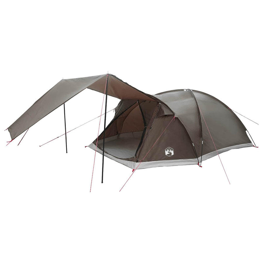 Huisje Tent met dak Bruin grijs 8-persoons Polyester en staal