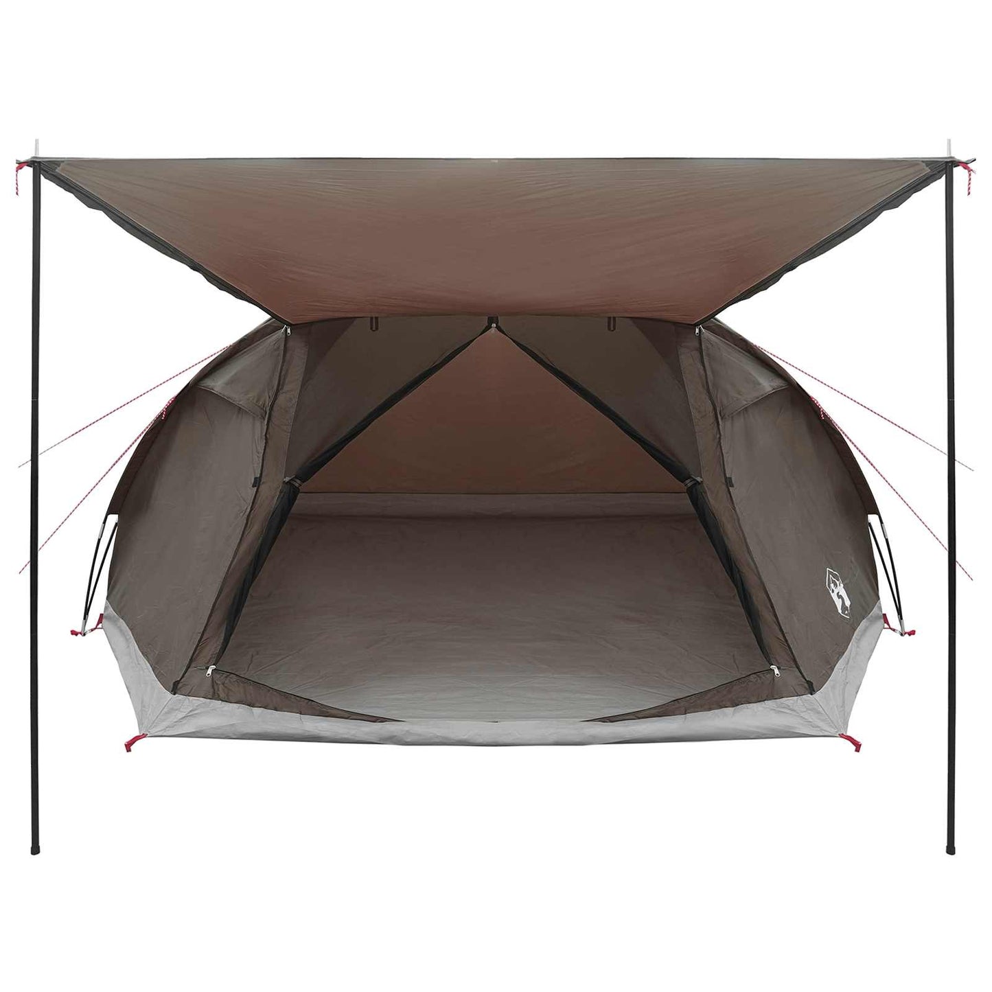 Huisje Tent met dak Bruin grijs 8-persoons Polyester en staal