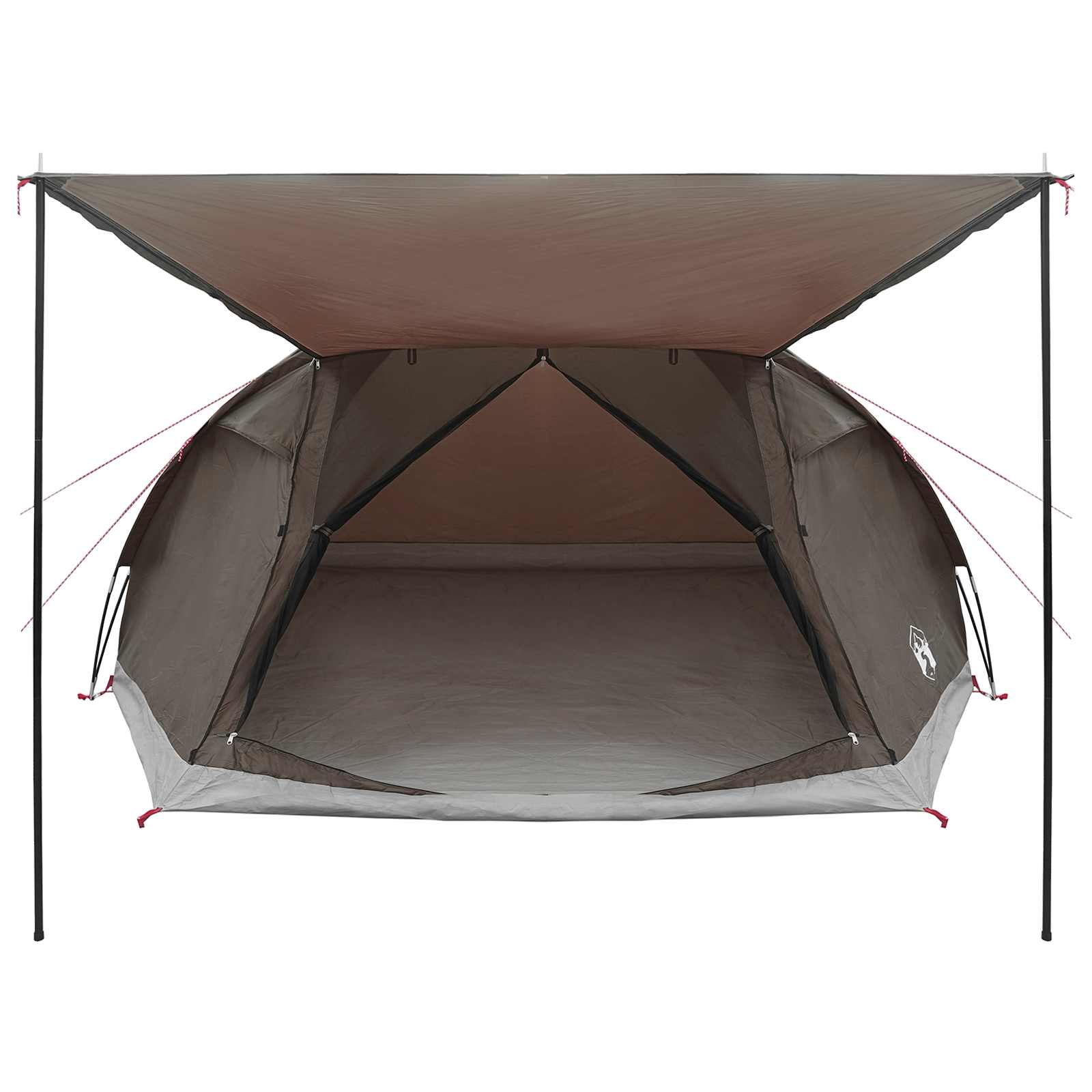 Huisje Tent met dak Bruin grijs 8-persoons Polyester en staal