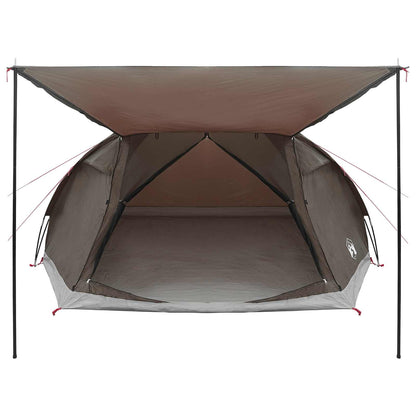 Huisje Tent met dak Bruin grijs 8-persoons Polyester en staal
